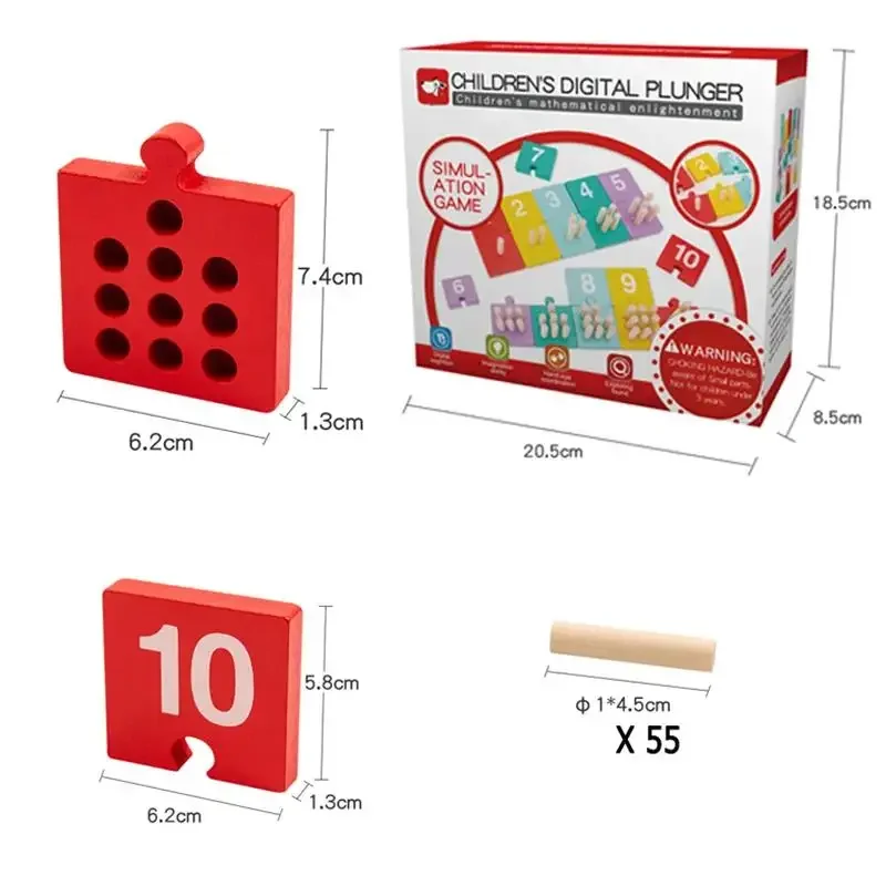 카운팅 페그 보드 수학 장난감 어린이용 숫자 매칭 색상 인식 감각 교육용 카운팅 스틱