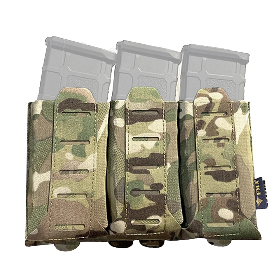 FMA-Tactical Triple Stackable Multicam Mag Pouch, New Laser Cuts Molle, Triple M4 Magazine Pouch, New