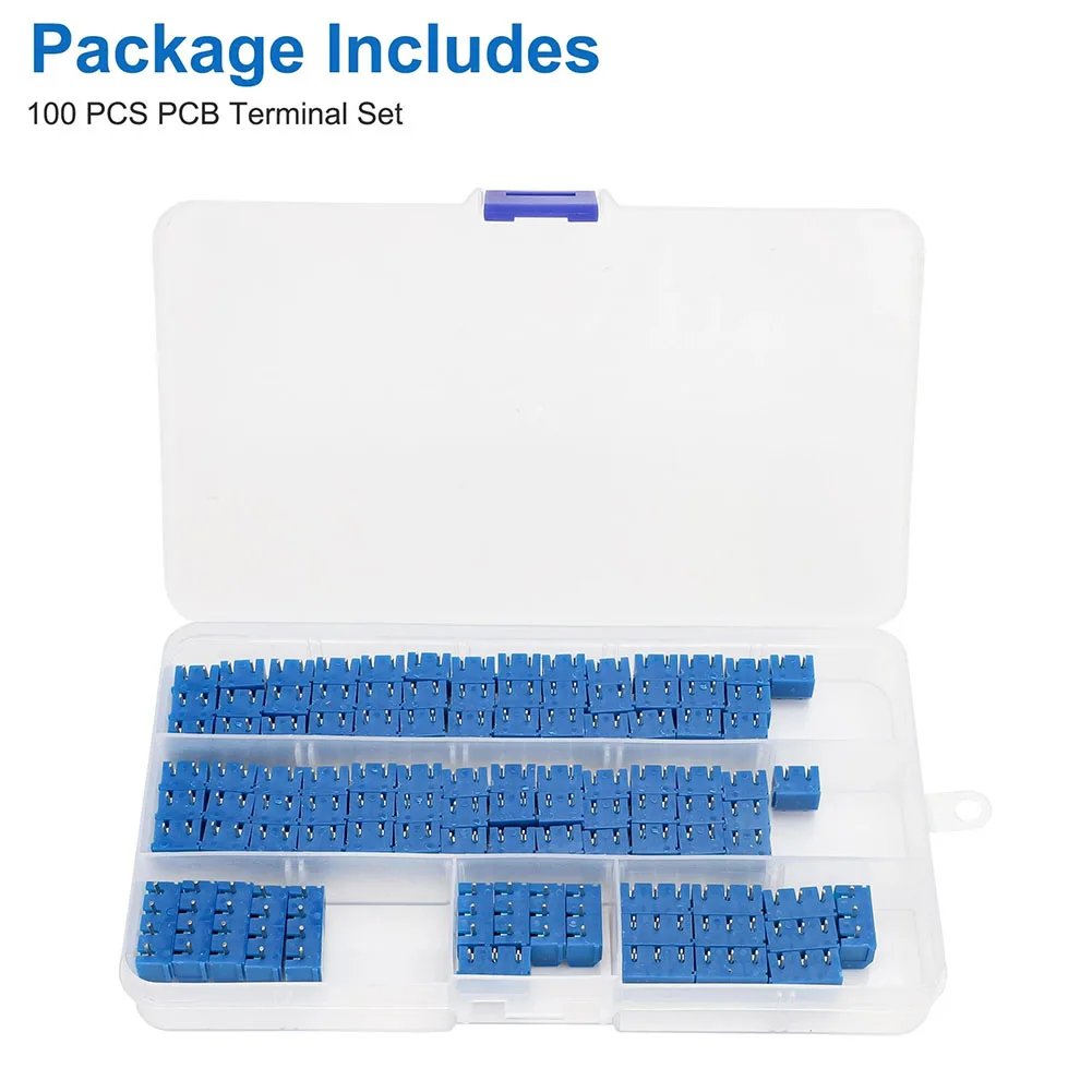 100PCS 2Pin 3Pin 4Pin 5mm Pitch PCB Screw Terminal Blocks for DIY Electronics Prototyping and Development Boards