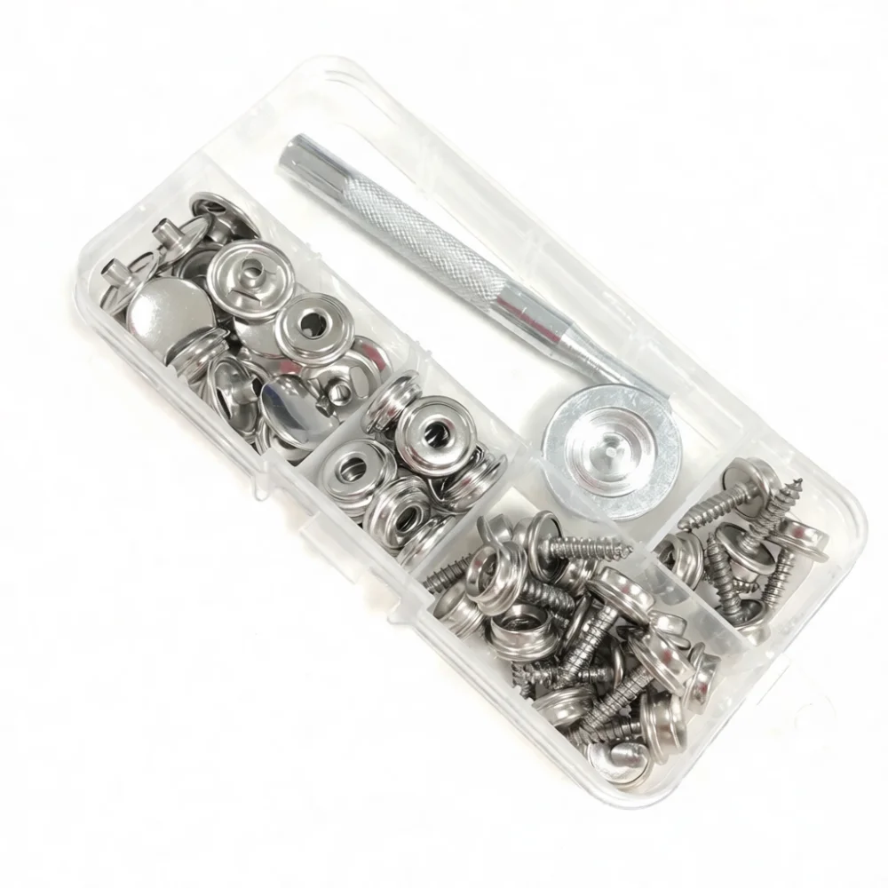 Marine Grade 304 Stainless Steel Screw Snaps Set Professional Canvas Fasteners Button For Boat Tent Leather Repair Supplies