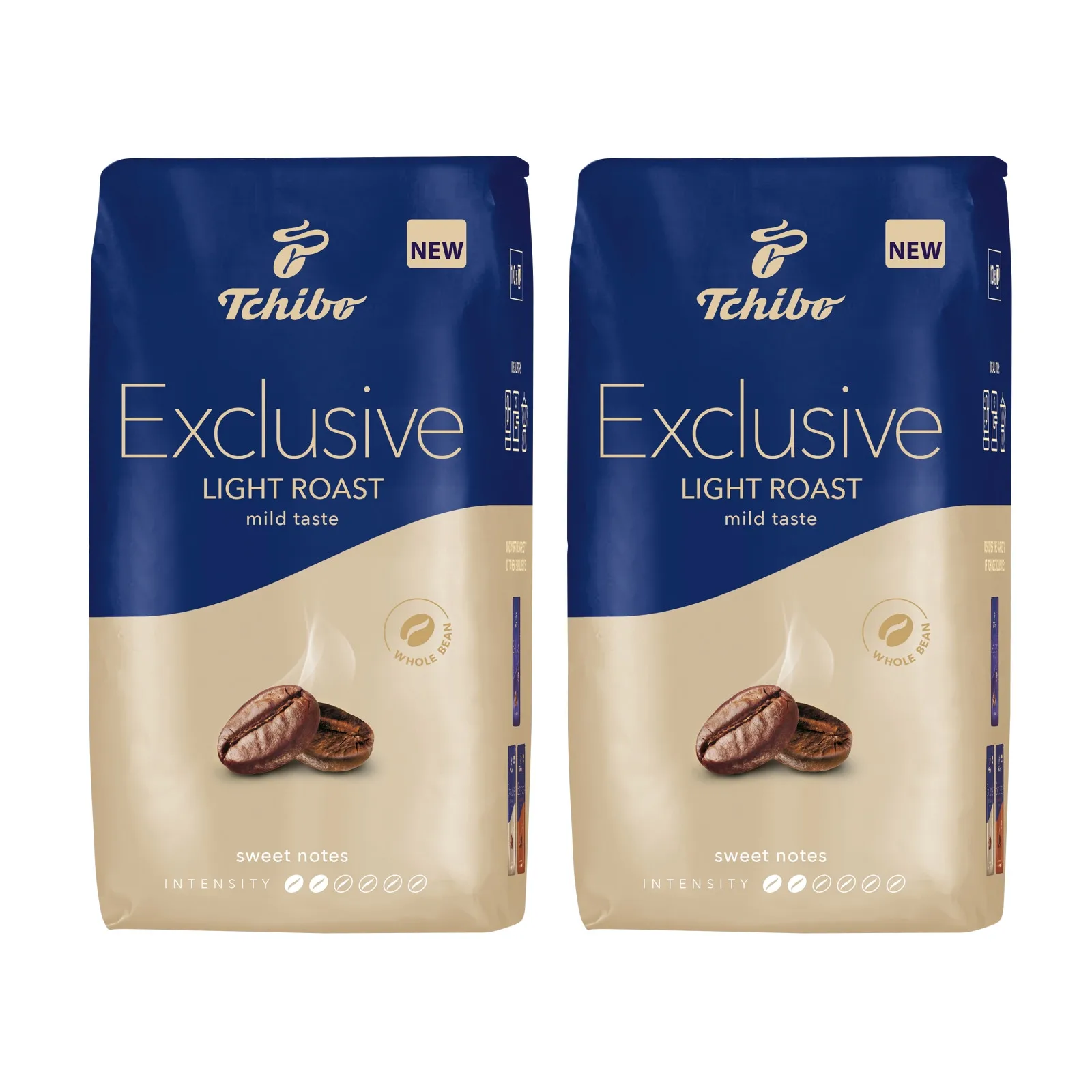 2x TCHIBO Exclusive Light Roast coffee beans 1 kg