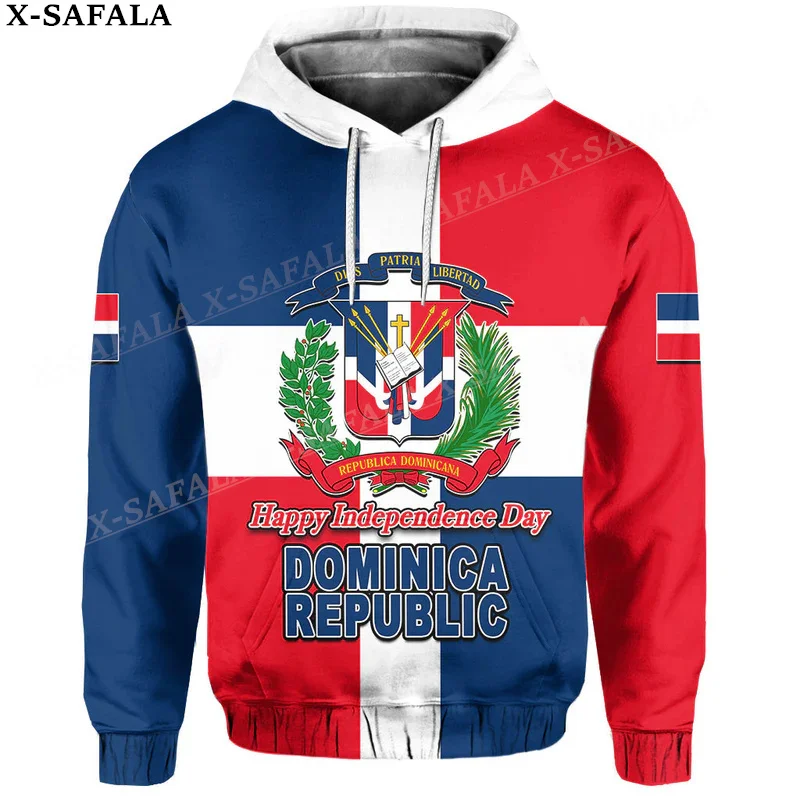 Dominican Republic Coat Of Arms 3D Print Zipper Hoodie For Men Pullover Sweatshirt Hooded Jersey Tracksuit Outwear Coat Casual-1