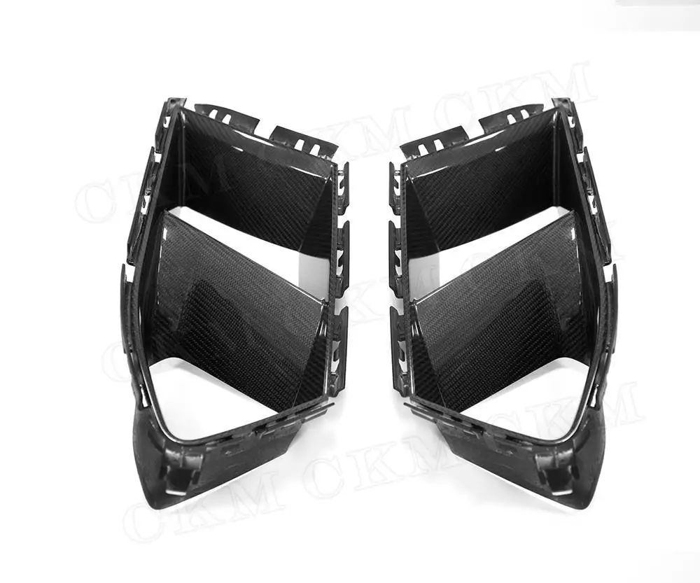 Dry Carbon Fiber Front Bumper Air Vent Cover Trim for BMW 3 4 Series G80 G82 G83 M3 M4 2021 UP M Style 2PCS Fog Lamp Cover Mesh