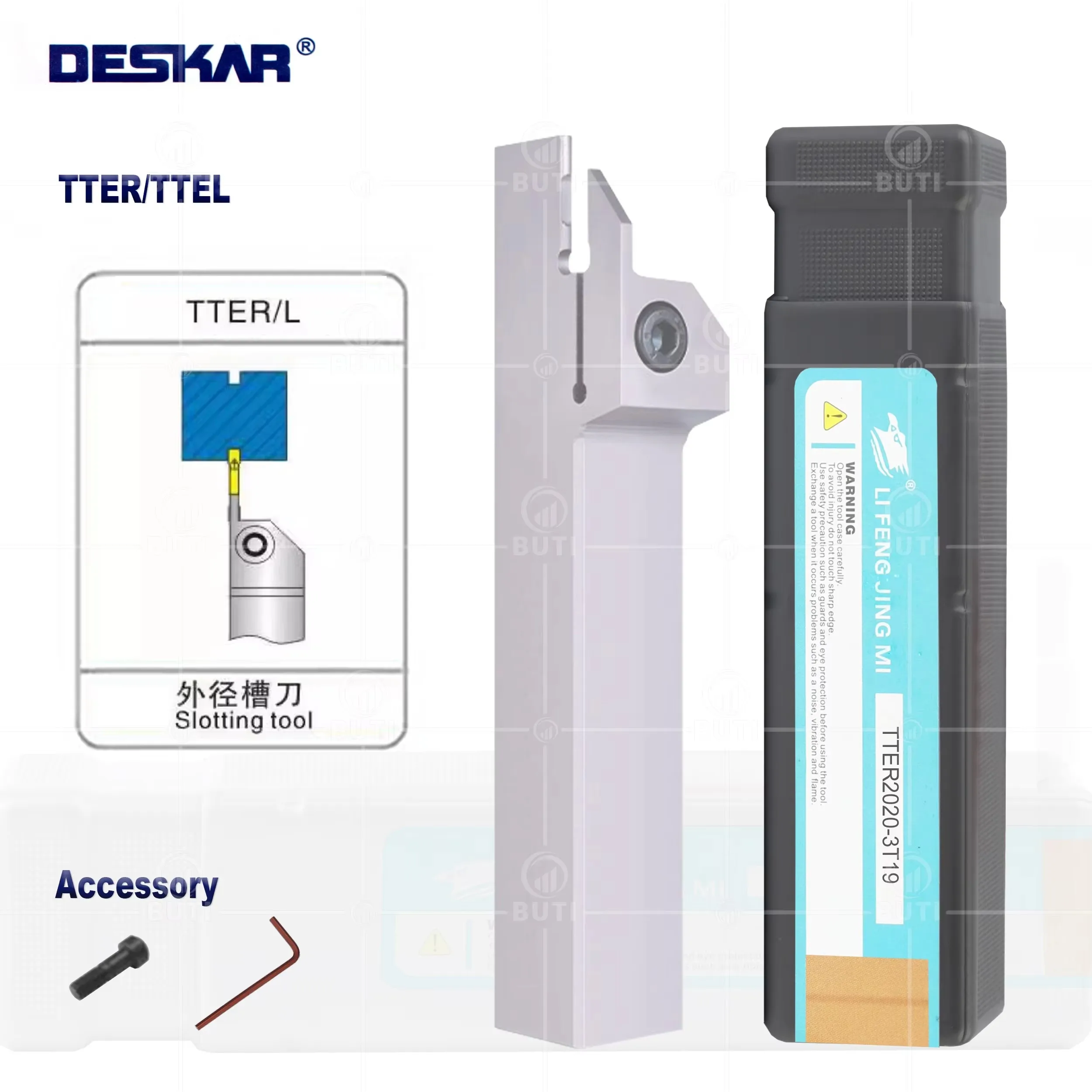 DESKAR 100% Original TTEL1010J/1212J Grooving Turning Tools Holder TTER1616J TTER2020 TTER2525-4T25 CNC Lathe Tools TTER/L Arbor