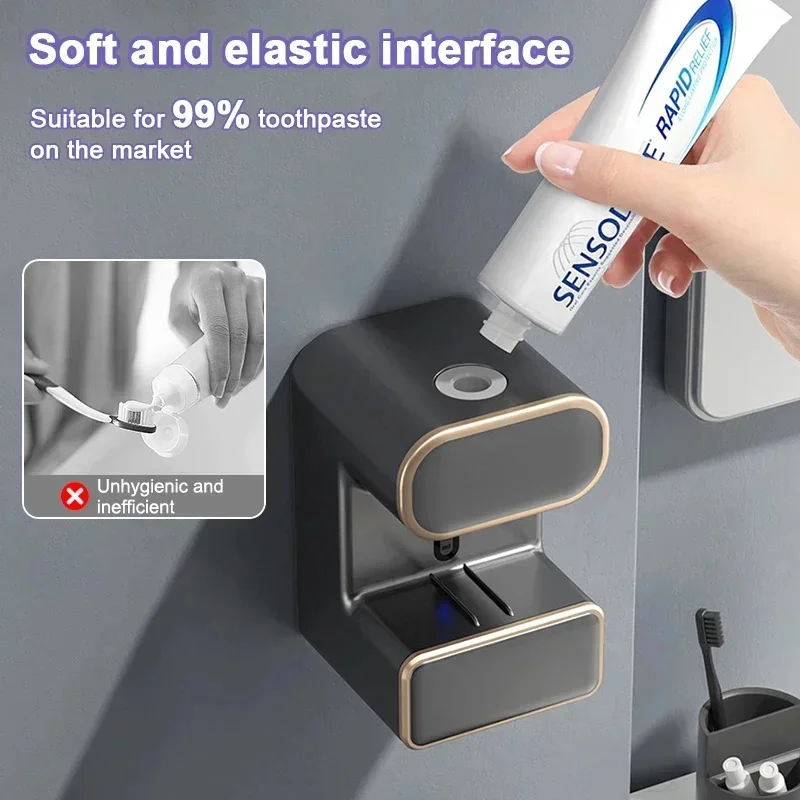 3 Mode Smart Automatic Sensor Toothpaste Dispenser Slots Wall Mounted Electric Toothpaste Squeezer For Bathroom Accessories