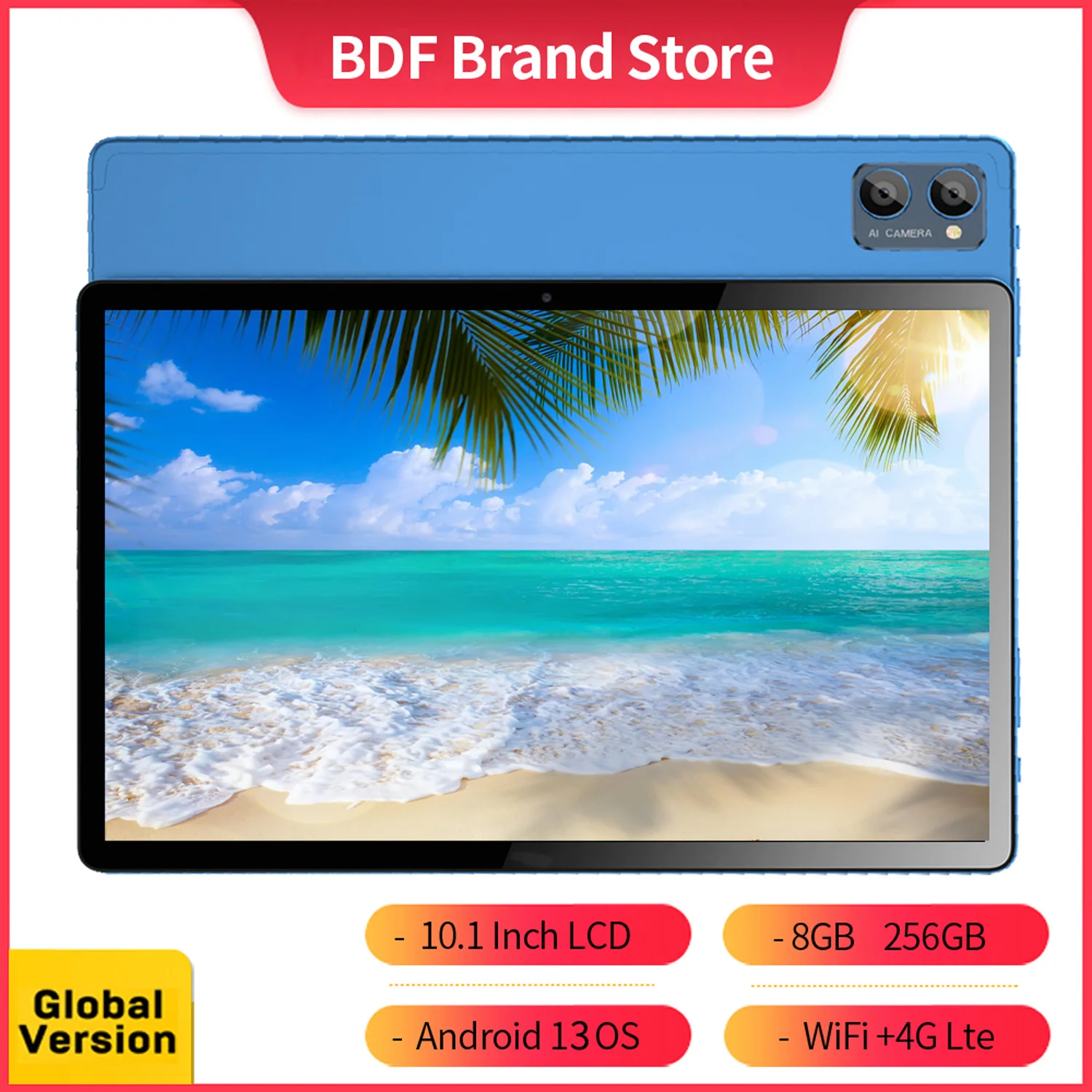 New 4G Pad Global Version 10.1 Inch Android Tablets with Octa Core Processor 8GB RAM 256GB ROM Dual SIM 4G LTE 5G WiFi Tablet PC