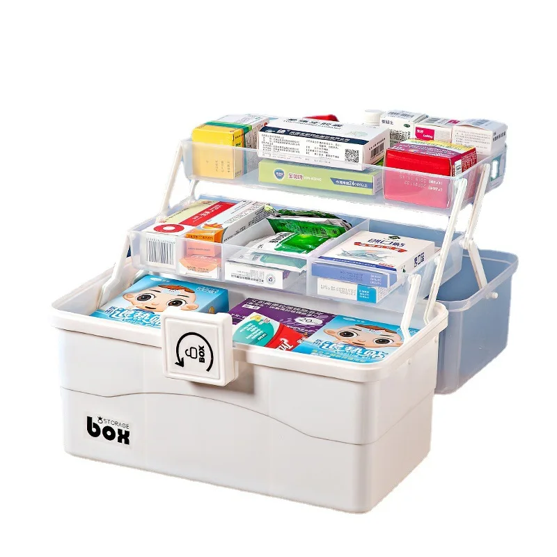 

Домашняя медицина Бытовая небольшая медицинская первая помощь Ящик для хранения большой емкости Артефакт