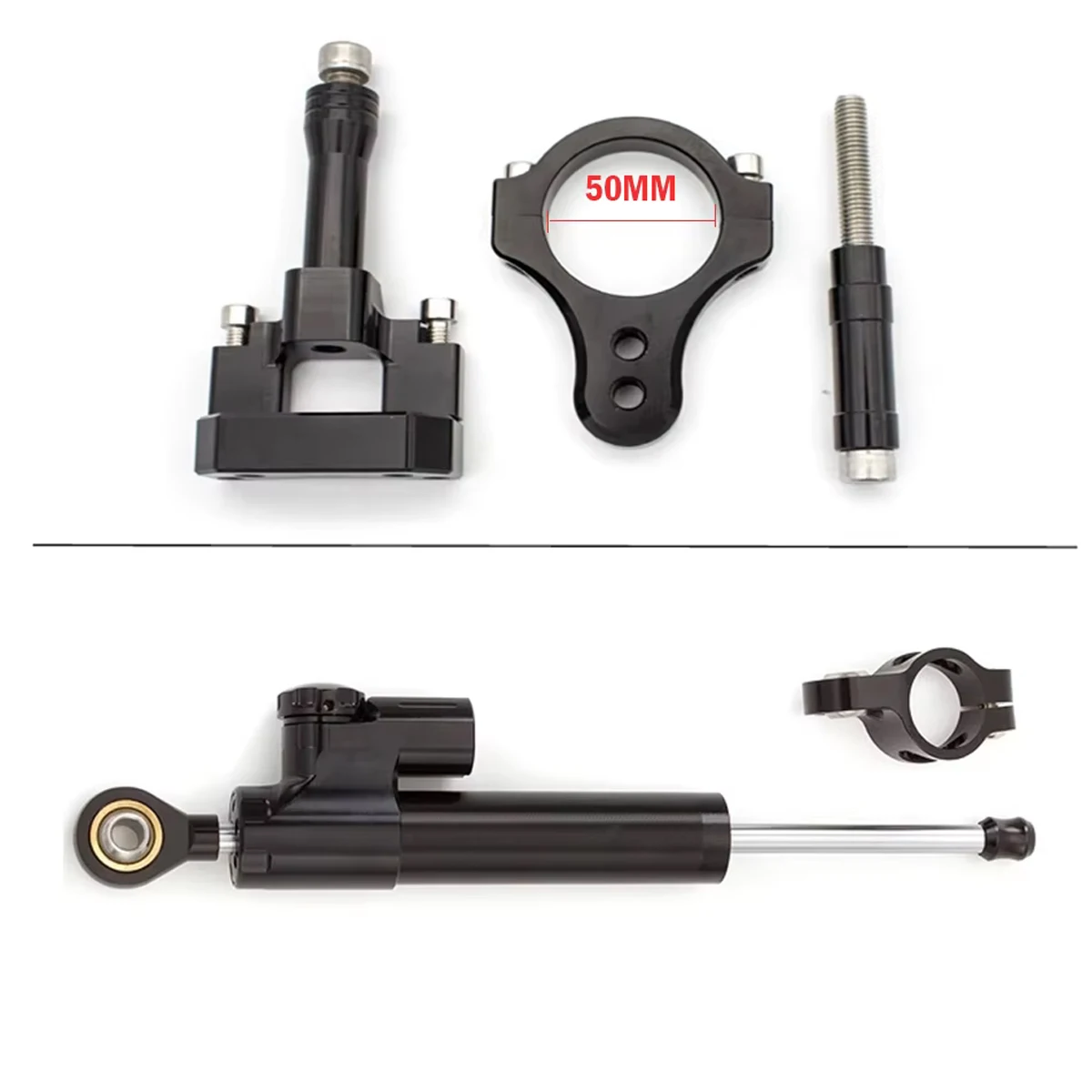 For Kugo G-booster Scooter Carbon Steering Damper  Motorcycle Stabilizer Steering Damper 50mm Clamp Mounting Bracket Support Kit - view 3