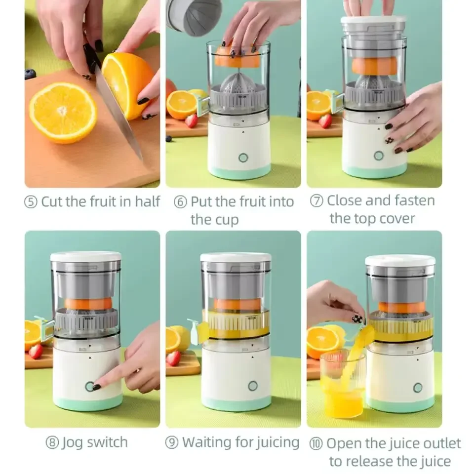 Portable Fully Automatic Juicer USB Charging Orange Lemon Fruit Blender Household Juice Squeezer Mixer Citrus Juicer for Travel