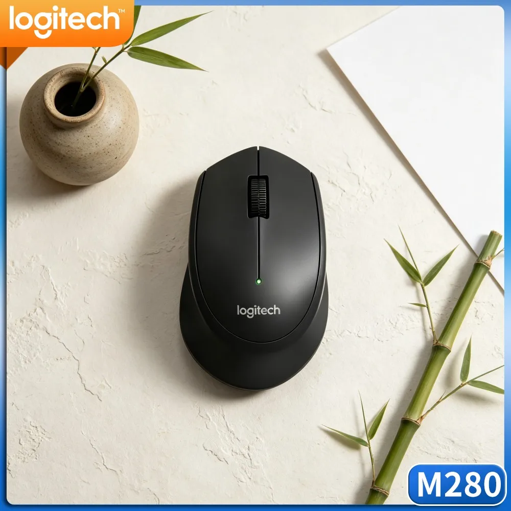 Wireless Mouse With Contour Grip Logitech M280 2.4G Usb Dongle For Desktop Pc Notebook Home Office Regular Work Daily Tasks