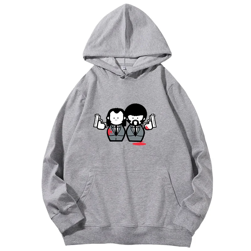 Funny Cartoon Pulp Fiction Graphic Hooded Sweatshirts Unisex Spring Autumn Essentials Hoodie Streetwear Hoodies Men's Clothing