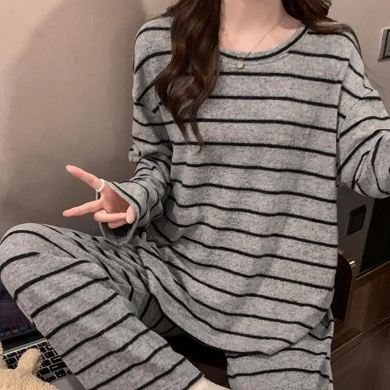 

Women's Clothing Pajamas Four Seasons Comfortable Suit Long Sleeves Pants Exquisite Outdoors At Home Keep Warm Leisure Cute