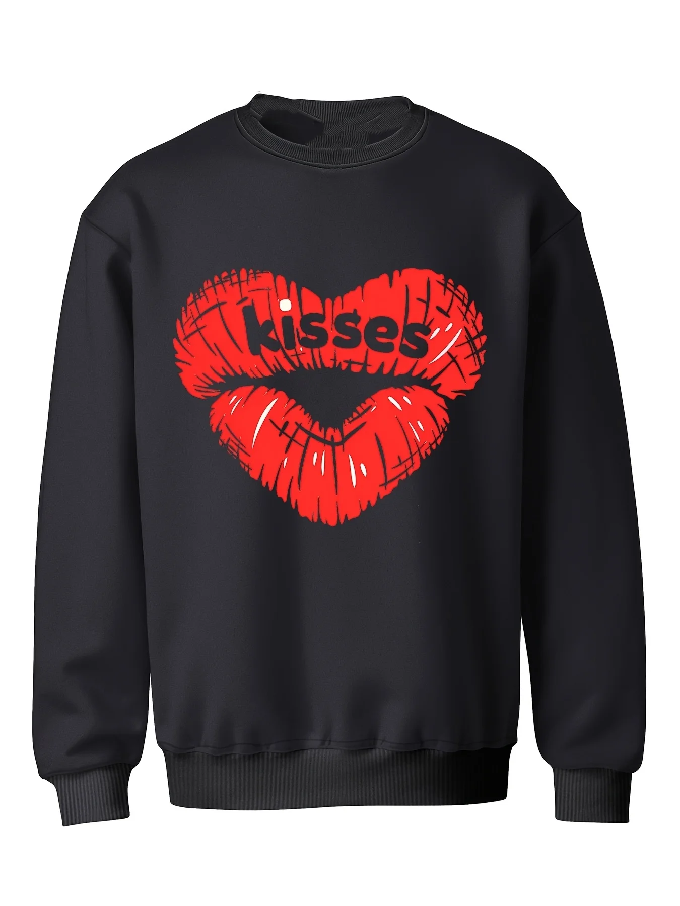

Осенне-зимняя мужская и женская толстовка с длинными рукавами и принтом Kiss Pattern, повседневная свободная уличная спортивная толстовка