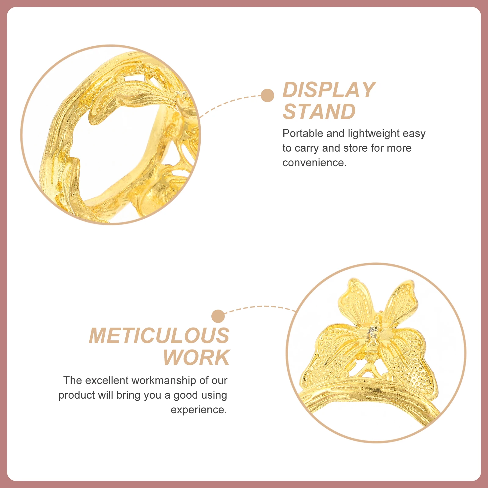 

1Pc Golden Metal Butterfly Crystal Ball Stand Exquisite Base Decorative Display Rack For Home Decoration