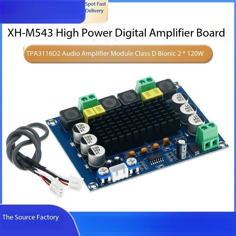 XH-M543 high-power digital amplifier board TPA3116D2 audio amplification module Class D dual channel 2 *120W