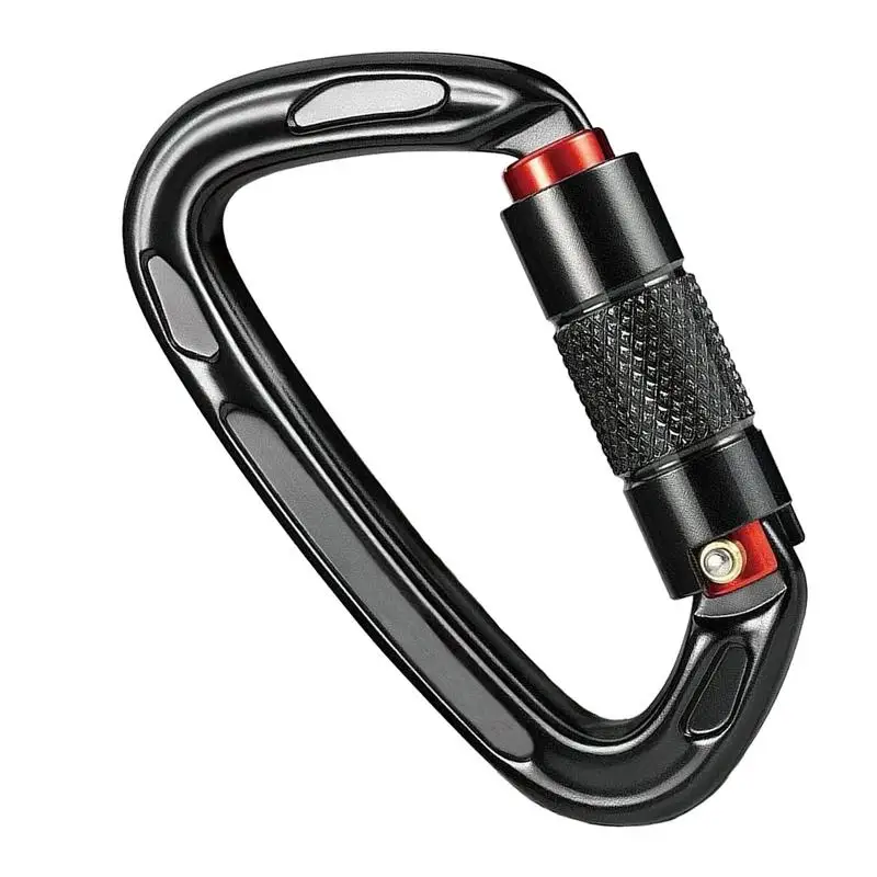 Auto Locking Carabiner Climbing D-Shaped Safe Lock Clip 24KN Safe Lock Clip Aluminum Carabiner D Ring Ergonomic For Securing