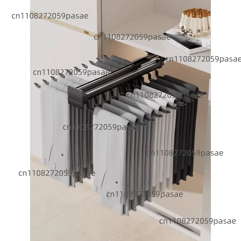 

Telescoping Trouser Rack for Wardrobes – Home Use, Multi-Functional, with Built-in Sliding Rails, Top-Mounted, Double-Row