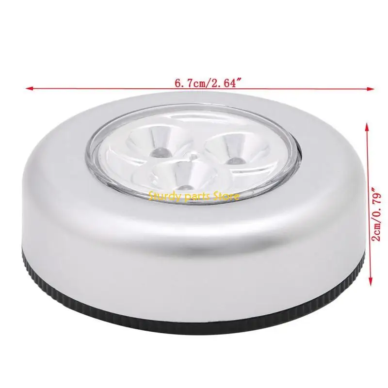 97QC 3 LED Car Home Wall Camping For Touch Push Lamp Battery Luz nocturna alimentada