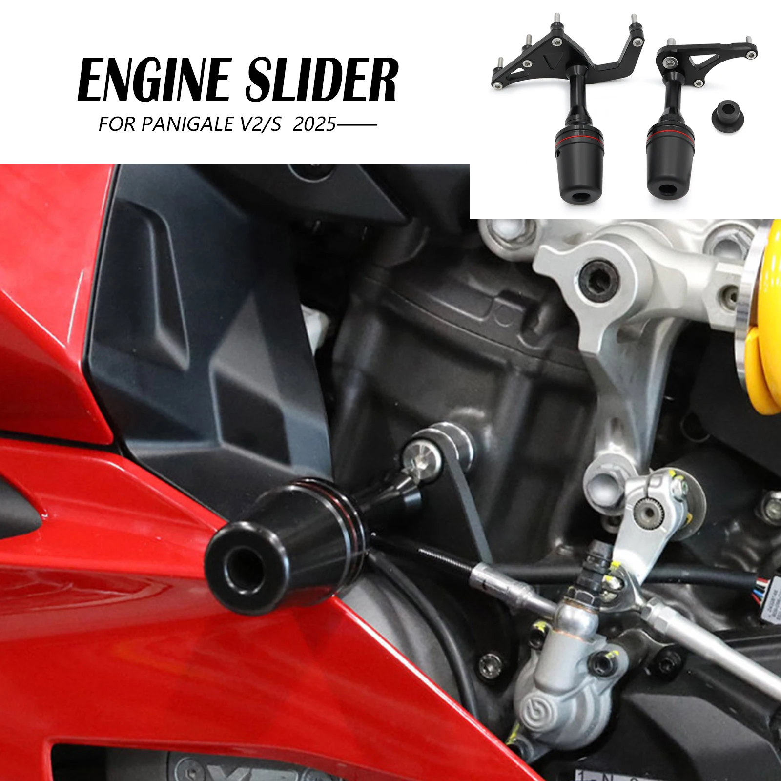 

For Panigale V2 PANIGALE V2S 2025- Frame Slider Protector New Motorcycle Engine Anti-collision Protector Anti-collision Ball