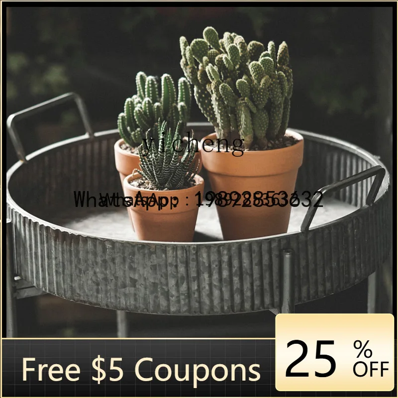 

J5 Iron Art Round Foot Flower Stand Living Room Flower Pot Home Decor Living Room Decoration