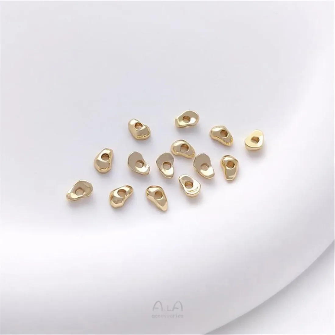 14K Gold-Color Irregular Beads, Small Broken Gold Special-Shaped Spacers, Handmade Beaded Accessories, DIY Jewelry Materials