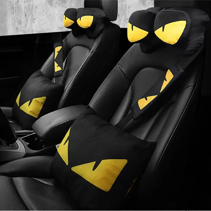 Reposacabezas de asiento de coche personalizado, almohada Lumbar de dibujos animados, funda de cinturón de seguridad, soporte elástico para el