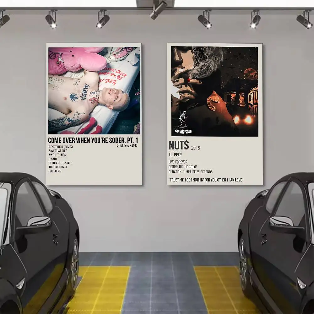 Rapper L-Lil Peep Ablum Poster Wall Art Painting For Home Room Decoration Bedroom Wall Decor Canvases Waterproof Posters