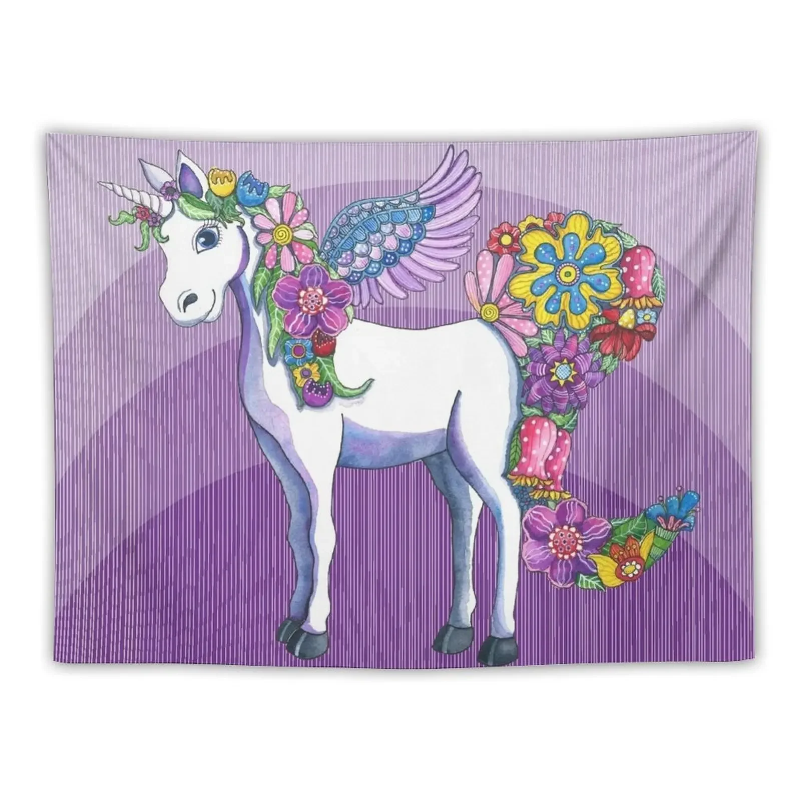 

Magical Unicorn in a Hazy Purple Sunset Tapestry Decoration Bedroom Room Decor Korean Style Tapestry