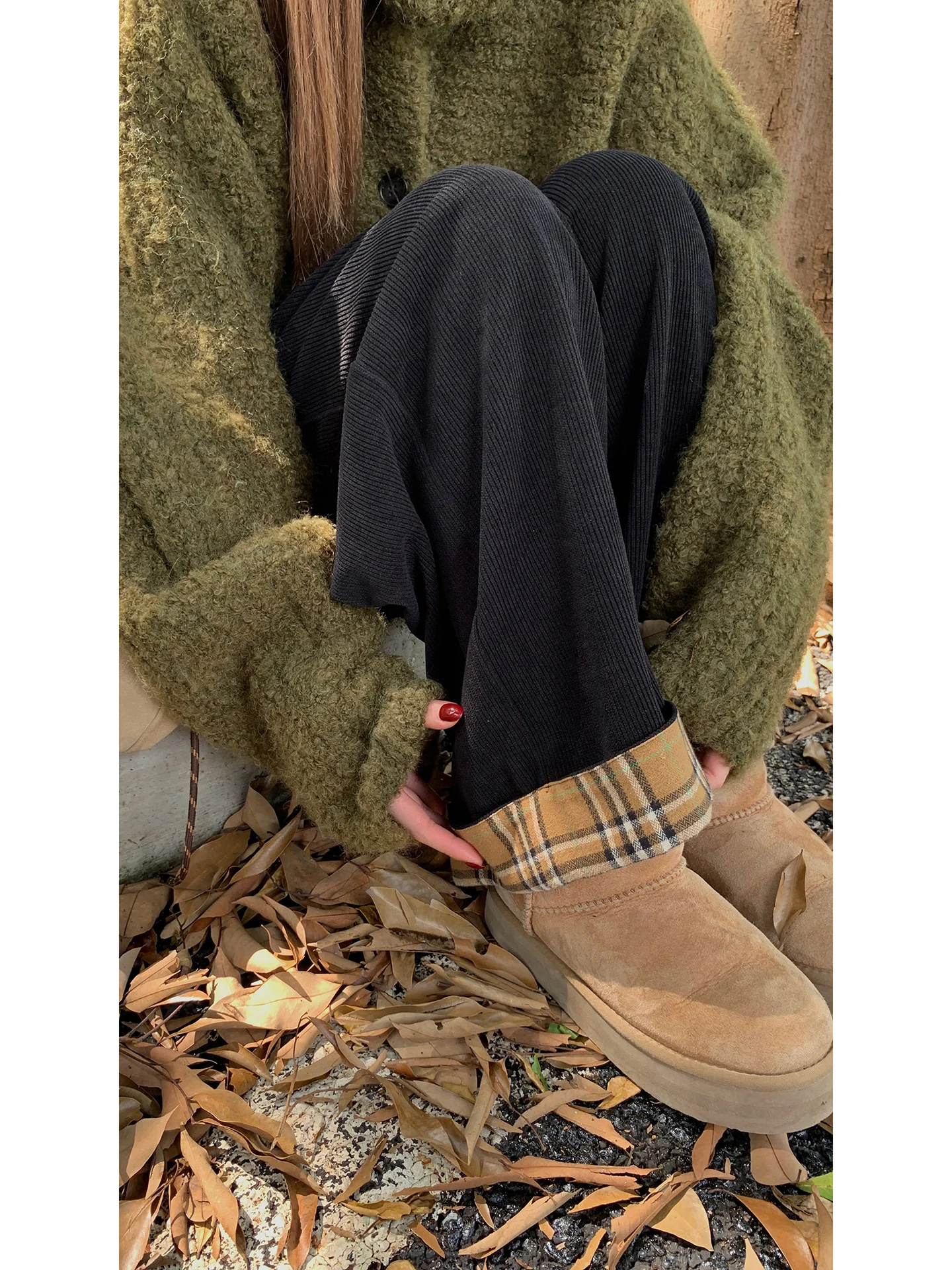 Bla High Waist Wide Leg Pants Damen Casual Loose Sle Cordhose Bequeme Straight Cut Hose für den Herbst