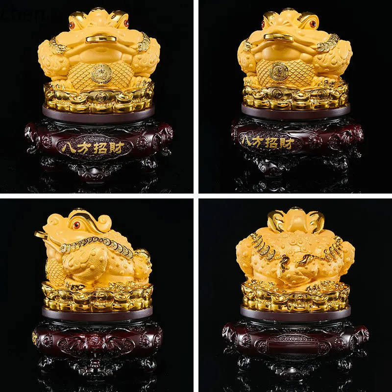 Golden Toad Prosperity Opening Wine Cabinet Ornament High-end Sense of Fortune Entrance Decoration Housewarming Gift