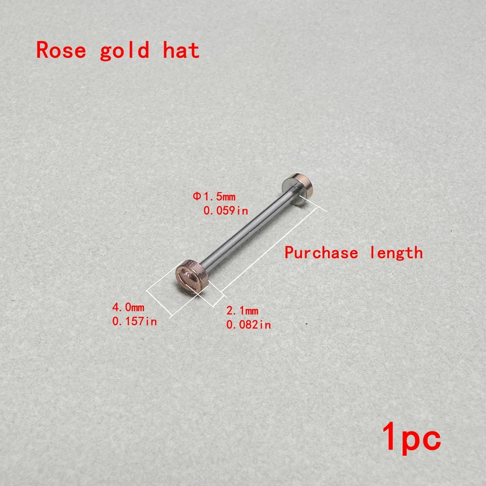 Vite per orologio diametro 1,5/0,059 Oro rosaSupporto cinturino in acciaio inossidabileParti di manutenzioneFissaggio per cintura/cintura in acciaio
