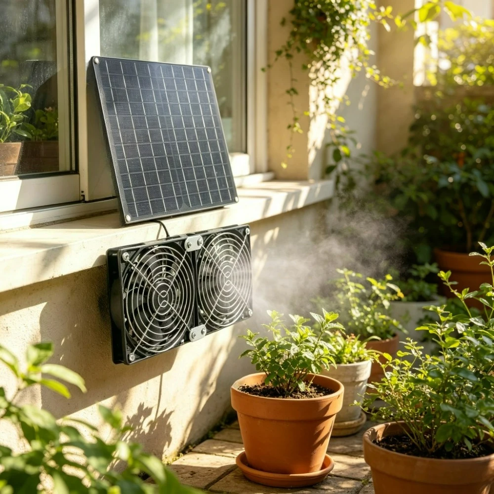 Outdoor Power Vent - Солнечный комплект вентиляторов с двойным охлаждением