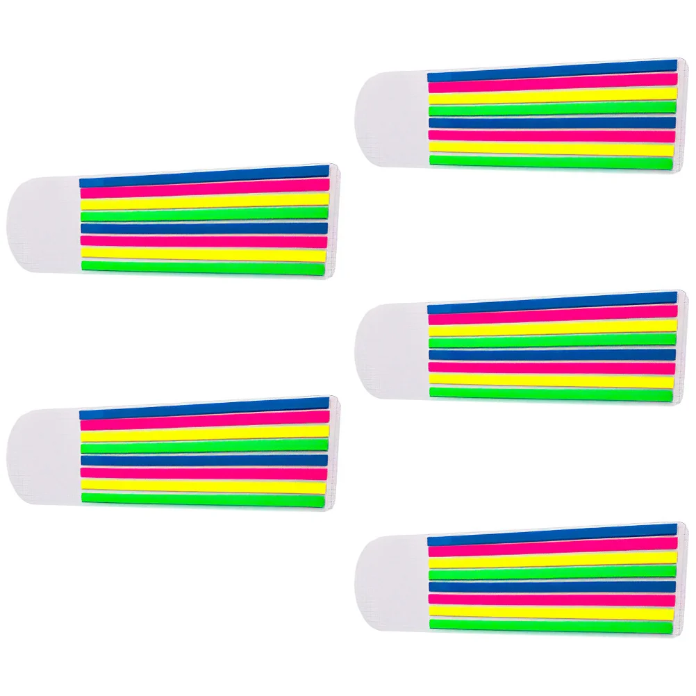 5 Sets Fluorescent Reading Strips Book Annotation Tabs Sticky Highlighter Tape Note Kids Learning Office Colorful