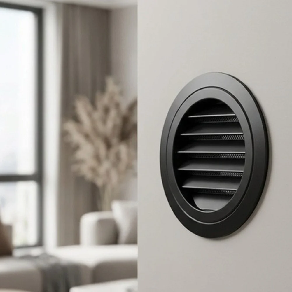 Dismantable Black 5 Inch HVAC Ceiling Grille Fits Standard 5 in Ducts ABS Construction Temperature Resistant 23F to 158F