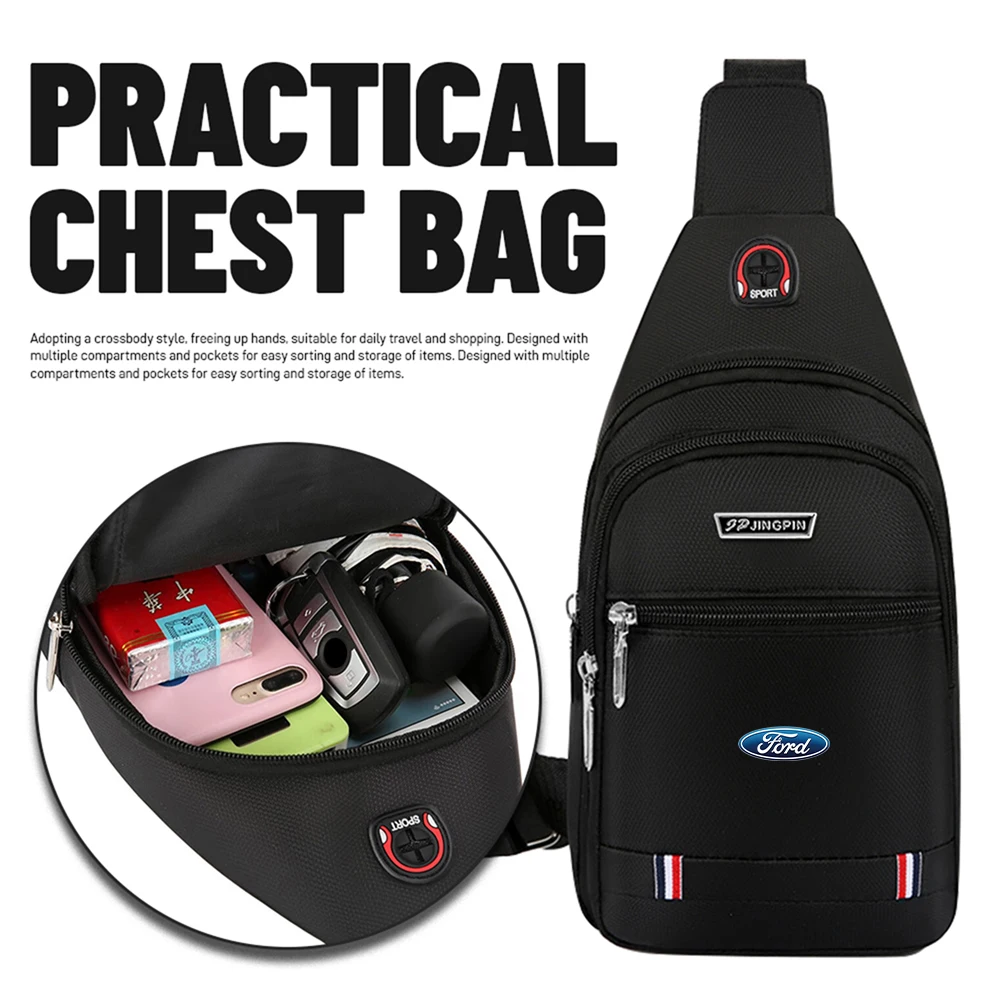 1 Uds. Bolso de cuero de un solo hombro, bolso de viaje, monedero, caja para tarjetas de crédito, caja para monedas para Ford Transit Ecosport Edge Fiesta Escape Kuga Mondeo