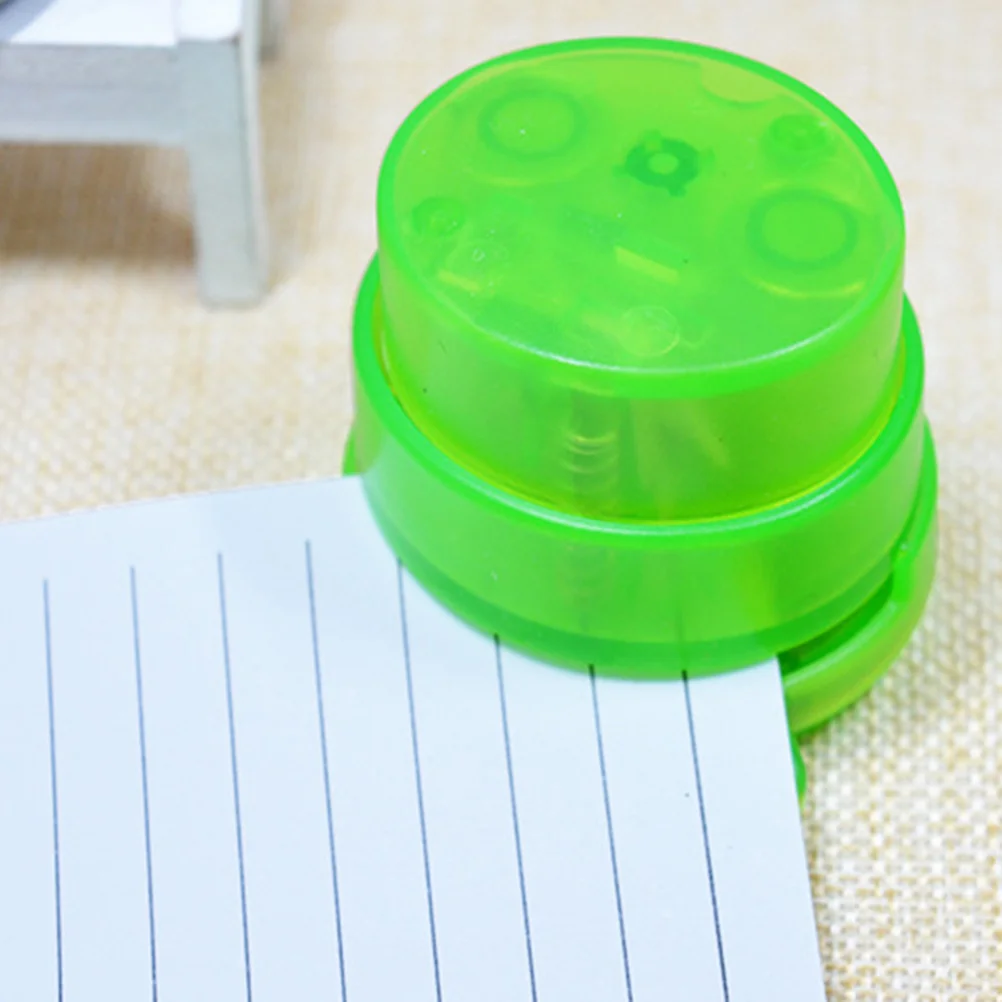 

6Pcs Mini Staple-Free Staplers Eco ABS Plastic Portable Office School Staple Free Stapler Novelty Random Color