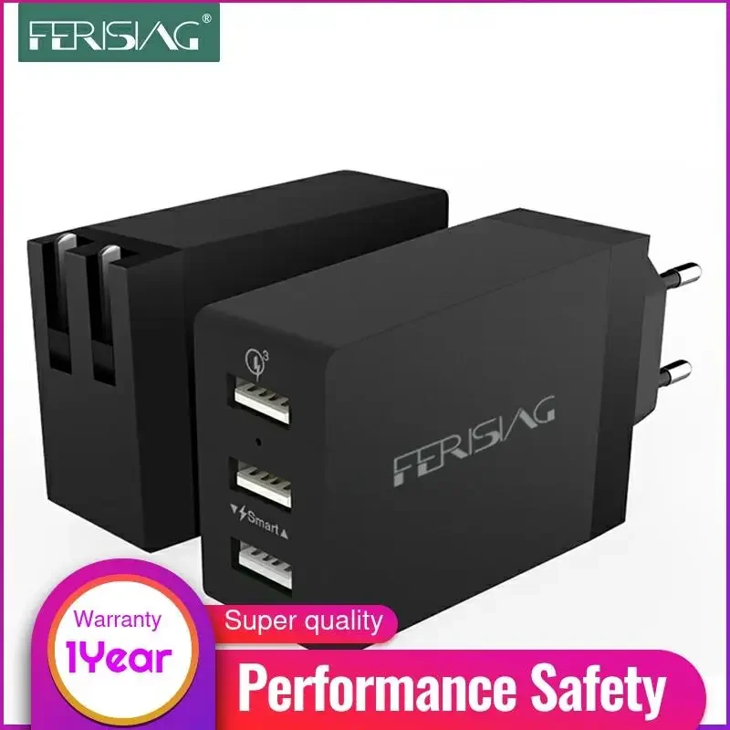 

FERISING 3 Ports USB Charging Station Wall Charger 30W 5V/6A Fast Charger Adapter for Samsung Galaxy S10 S9 S8,LG,Xiaomi,iPhone