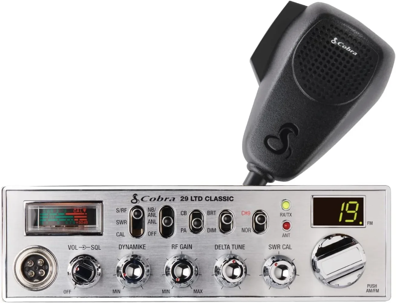 Cobra 29 LTD Radio CB profesional AM/FM klasik-mudah dioperasikan, Radio darurat, saluran instan 9, Output 4-watt