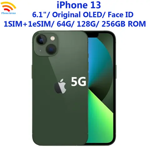 99% New Origina iPhone 13 128GB 256GB 512GB ROM Unlocked 5G  iPhone13 6.1' Super Retina XDR OLED 12MP Face ID NFC Mobile Phone