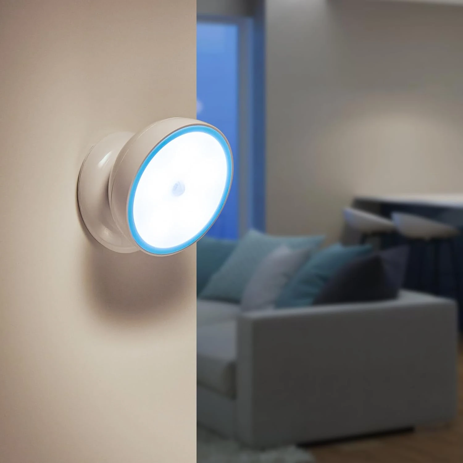 Stylish and compact motion-sensing LED rechargeable night light - perfect for enhancing safety in the bedroom and kitchen. Great