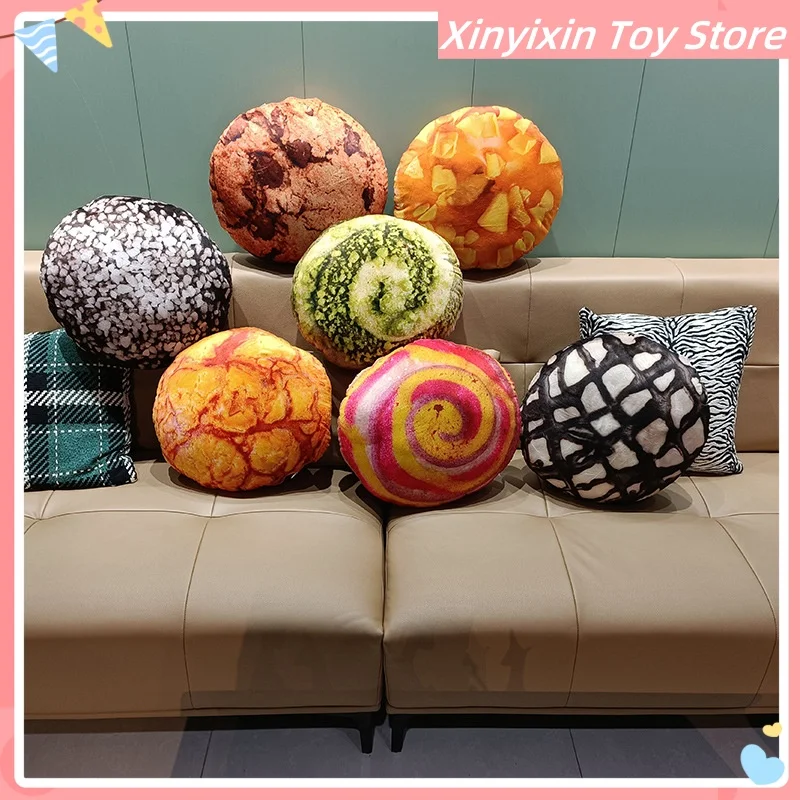 

Забавная подушка для дивана, круглая подушка для хлеба, печенье, плюшевая игрушка, кукла для захвата, детские рождественские и новогодние подарки