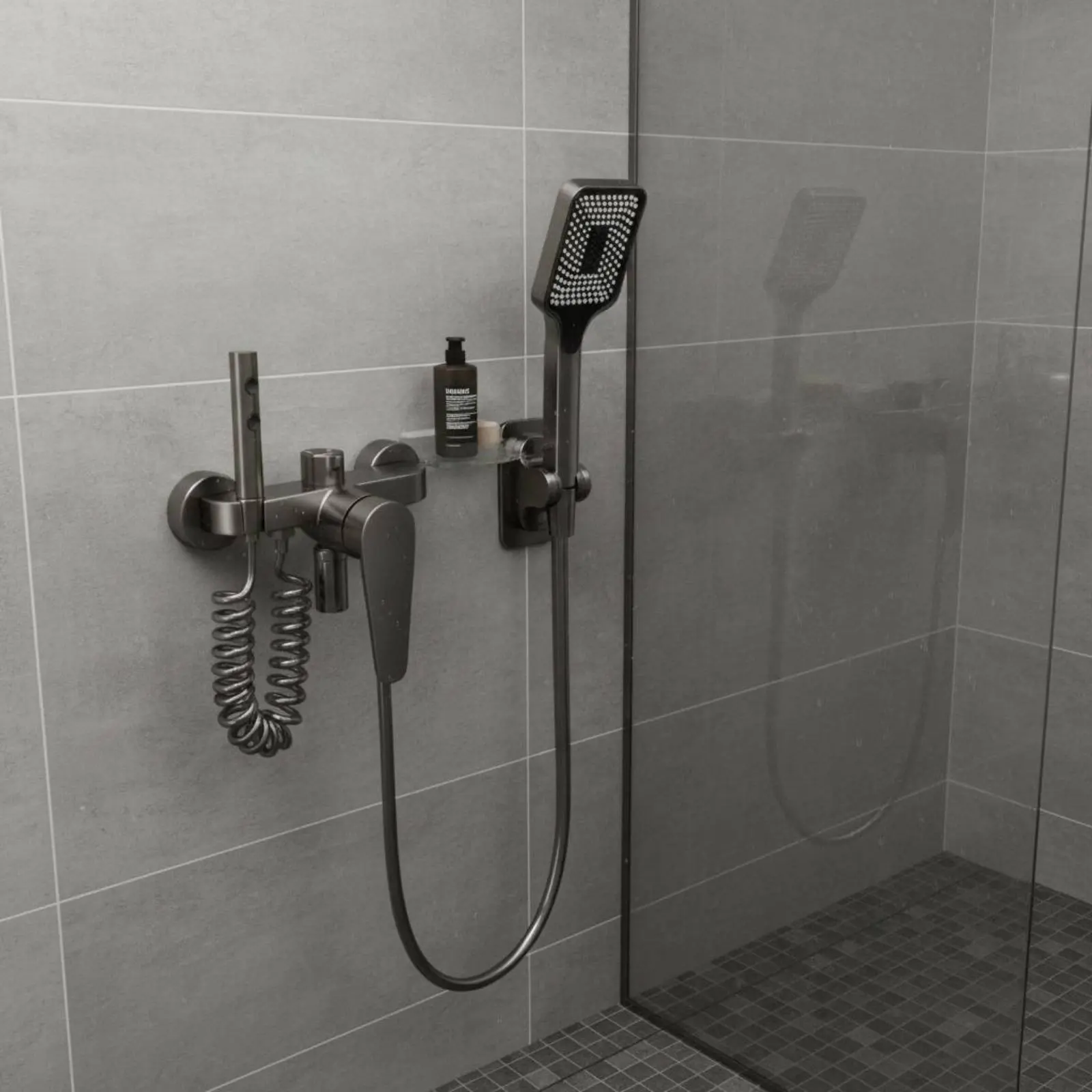 

Wall Mount Shower System Space-Saving Design Wall Mounted Shower System Adjustable Height Air Infusion Technology
