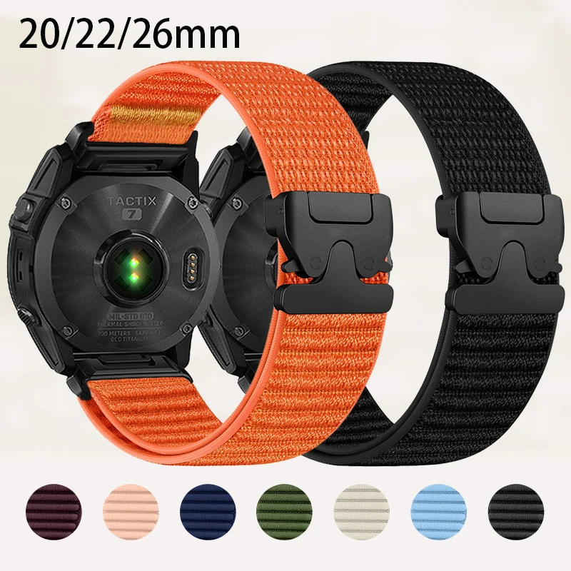 

20mm 22mm 26mm QuickFit Nylon Band For Garmin Fenix E 8 47mm 51mm 7 7X 6 6X 5 5X Plus/Enduro 3/Epix Pro Gen 2 Strap Bracelet