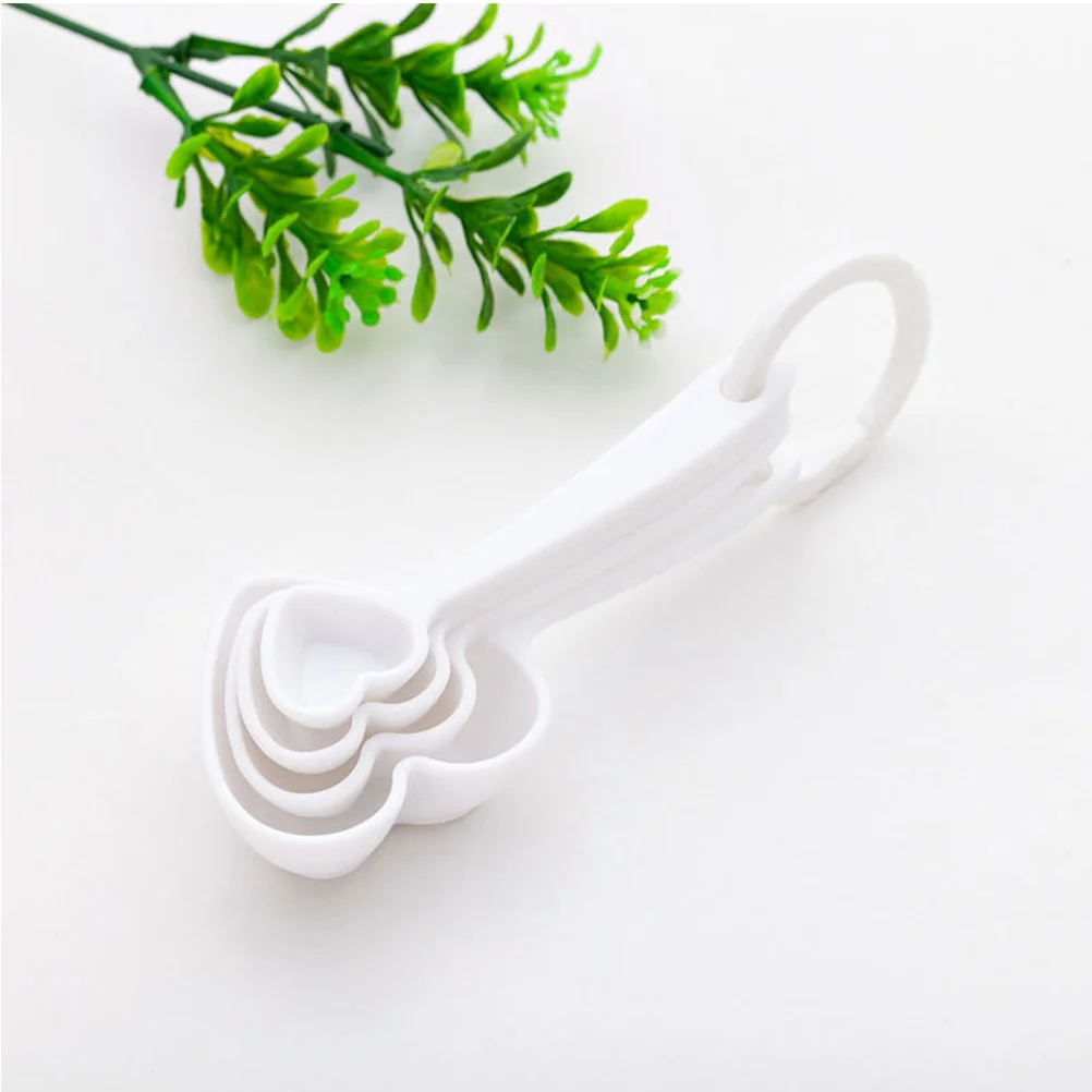 

Heart-Shaped Measuring Spoon Plastic Dessert Spoon For Coffee Tea Cappuccino Ice Cream Milk Stirring Home Tableware