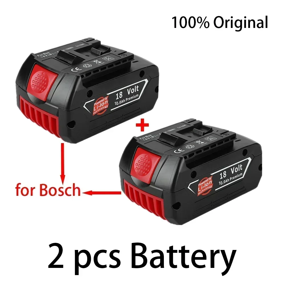 2024-New Bosch 18V 10000mAh Lithium-ion Rechargeable Battery Bat609, Bat609g, Bat618, Bat618g, Bat614, Bosch Drill+ Charger