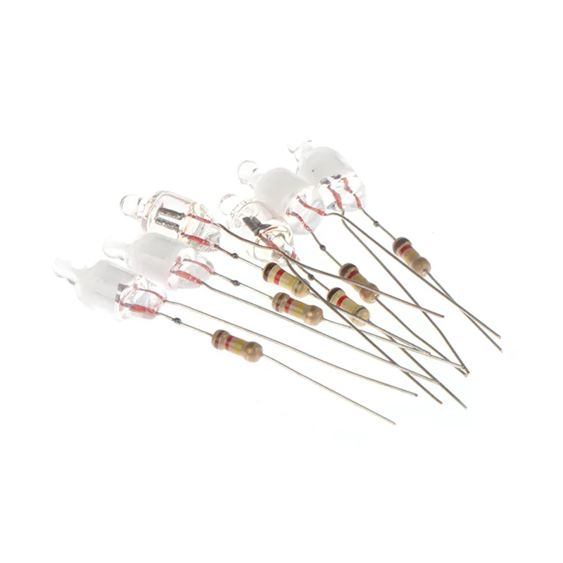 

[H]10Pcs Neon Indicator Light Green Red Blue Signs 6mm Neon Lamp Glow 2 Copper Wire 6X13mm Neon Indicator Bulbs