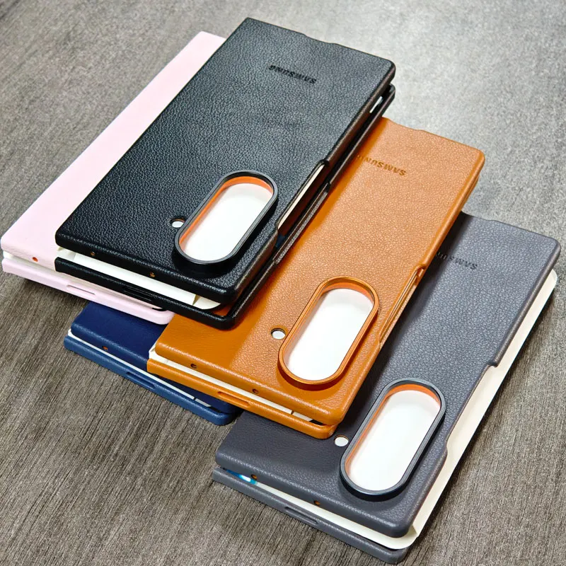 Etui na telefon Samsung Galaxy Z Fold 7 Fold7 5G, wysokiej jakości magnetyczne skórzane etui, odporne na wstrząsy, ekologiczna skóra, ochronna obudowa tylna. — zdjęcie produktu 2
