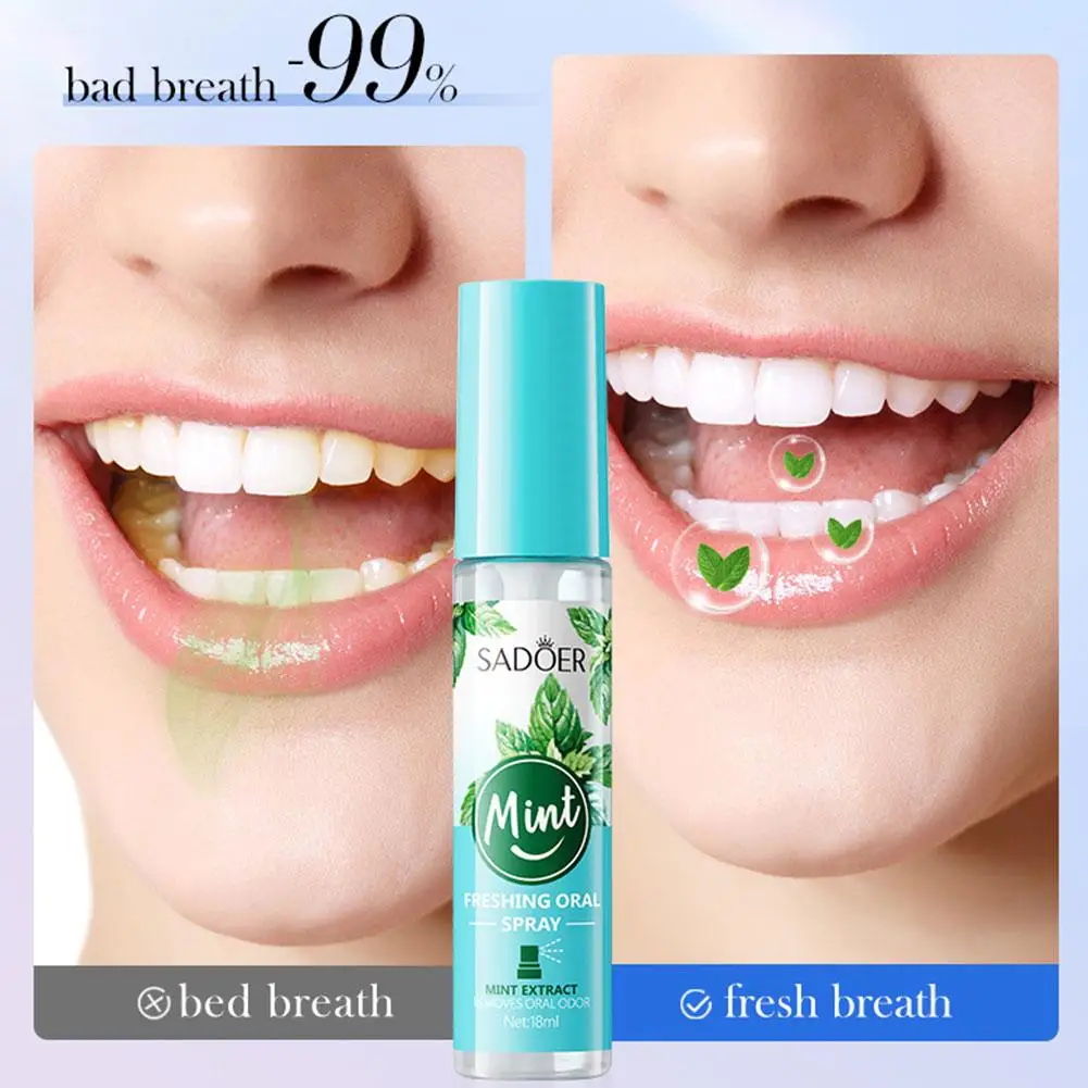 18ml Fresh Mouth Spray Mint Peach Lemon Reduce Bad Breath Female Male Portable Breath Kissing Mouth Spray Cleaning Spray