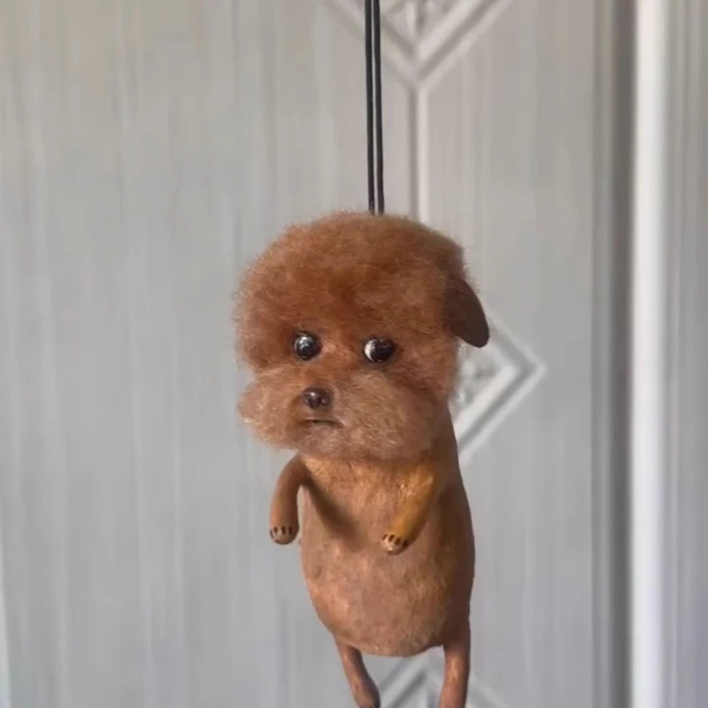 Teddy Doll Plush Pendant Cute Scrawled Puppy Bag Charm Creative Keychain Dog Pendant