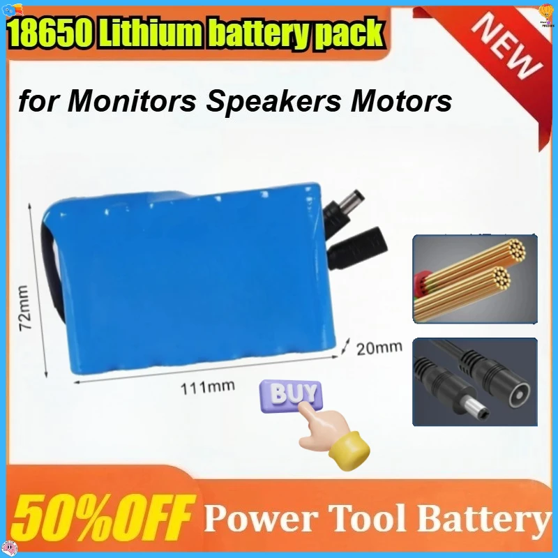 

24V 2600mAh High-Capacity Lithium Battery Pack 6-Series 25.2V 18650 Type for Monitors, Speakers, Motors，Power Bank